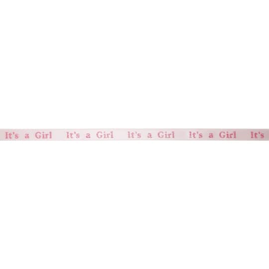3/8" x 7yd. Satin It's a Girl Ribbon by Celebrate It®